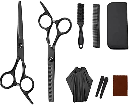 Kit de tesoura de corte de cabelo, tesouras profissionais de corte de cabelo com tesoura de
