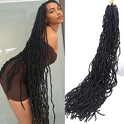 36 polegadas de novo Locs Locs Crochet Bails Hair 6 pacotes super longos deus de deusa Locs Cabelo de crochê ondulada