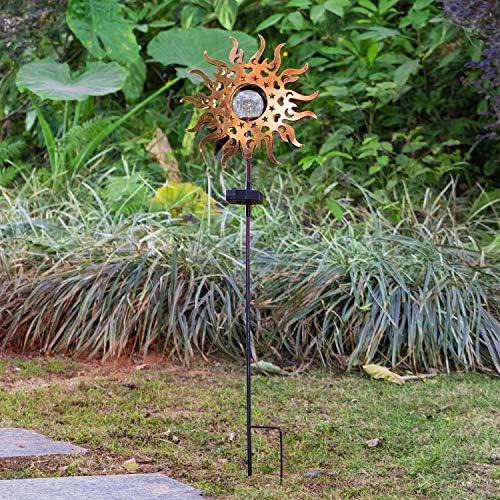 Luzes de jardim solar MOPHA, luzes solares de metal à prova d'água ao ar livre, luzes solares solares decorativas