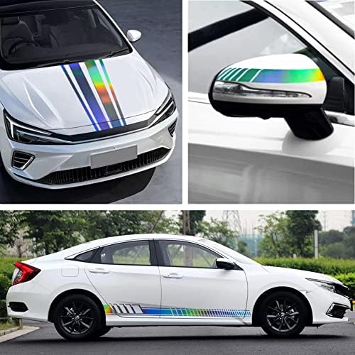 1 Definir adesivos holográficos para carros de corrida de corrida holografic stripe de decalques