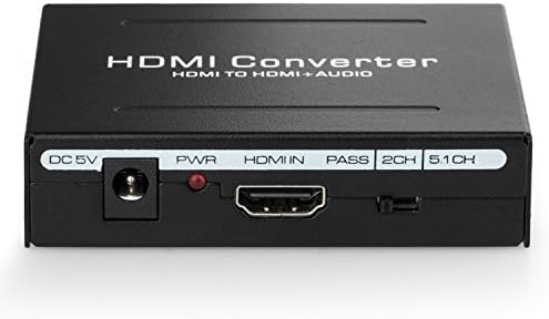 ROCSAI HDMI Converter HDMI Extrator de áudio HDMI para HDMI + SPDIF + R/L Saída de áudio analógico