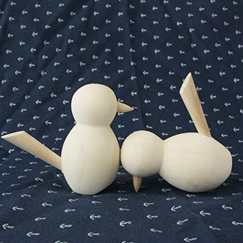 Oderol Lianxiao - Dolls de aves de madeira inacabada figuras de madeira de pássaros para artesanato