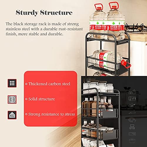 Kaikea Light e Slim Slim Slim Slide Off Storage Rack Free Standing Slim Organizer Cart para