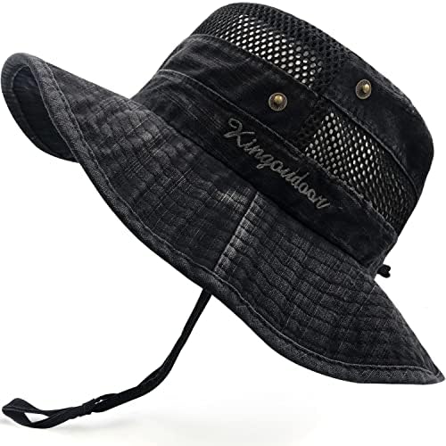 Chapéu de pesca Proteção solar Capéu de balde de boonie para homens Mulheres respiráveis ​​larga largura