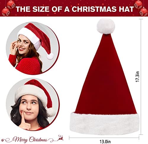 3 pacote de santa chapéu de veludo conforto chapéus de Natal para adultos natal santa chapéu de boné