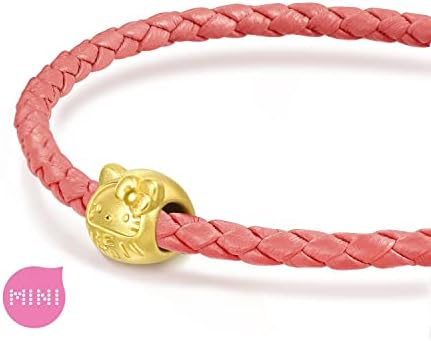 Chow Sang Sang Sanrio 999 24K Gold Solid Hello Kitty Daruma Doll Mini Charm Bracelet for Women and Girls
