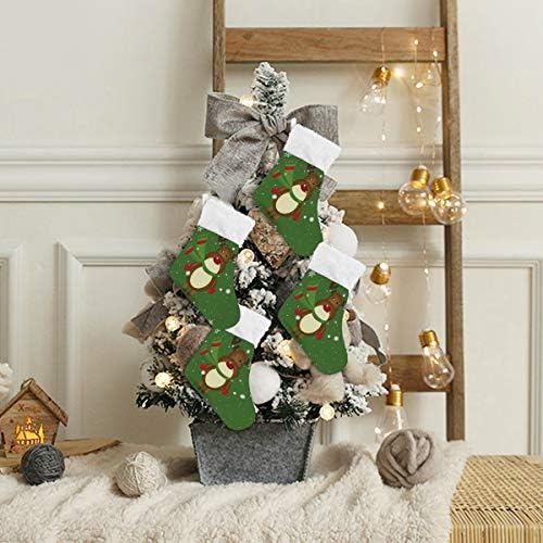 Meias de natal alaza rena de Natal clássico clássico personalizado decorações de meia para férias de férias em