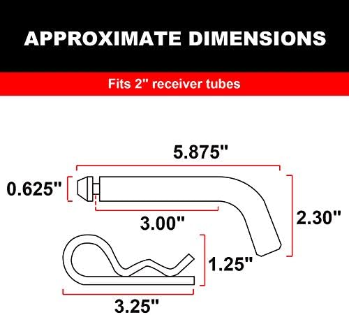 TCE Trailer Hitch Pin and Clip, 5/8 Diâmetro Pino de engate Fit para receptor de 2 polegadas, Towing Hitch
