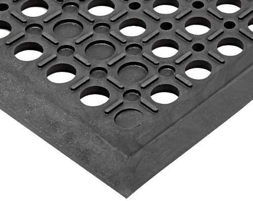 Notrax t13 tek-tough® ergonômico grande hole de drenagem tapete, 2 'x 3' preto