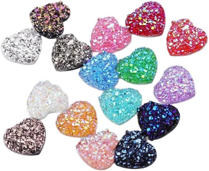 50pcs Shiny Crystal Heart Unhe