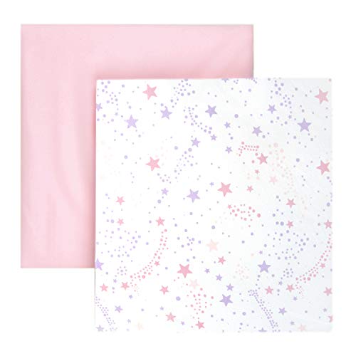 Tadpoles 2 peças Microfiber Crib Sheets, Stardust/Pink/Purple/White