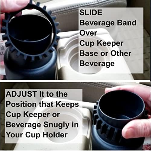 Gadjit Beverage Bands Car Cup Holder Adaptador-Pare em bebidas em movimento de balançar no seu porta-copos | Mantém