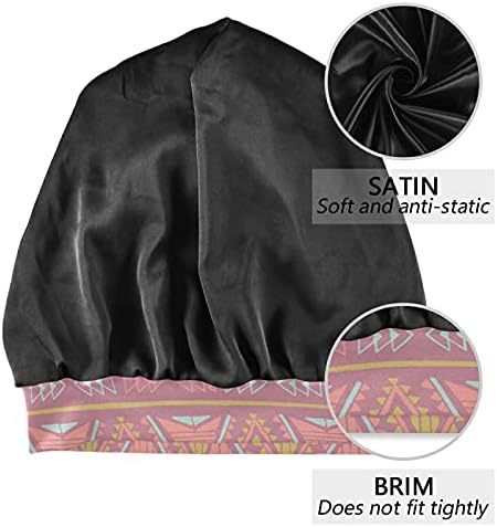 Skull Cap boné Sleep Work Hat girndia para mulheres listradas Bohemian Violet Triângulo xadrez
