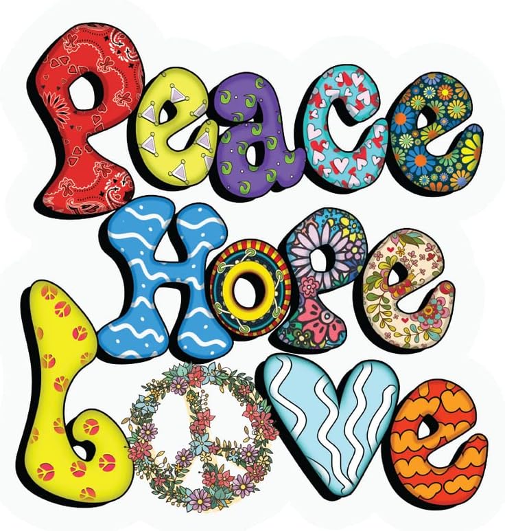 Peace Hope Love | Sinal de paz, hippie | grande ideia de presente | adesivo de decalque | 2 pacote