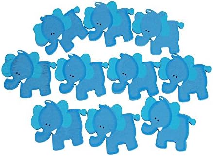 Favores de bebês de madeira de elefante pequeno, azul, 1-1/4 polegadas