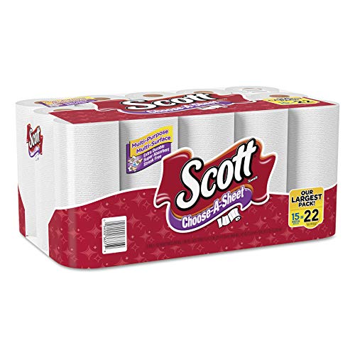 Scott 36371 Escolha um mega toalhas de papel de rolo, 1-camada, branca, 102 por rolo