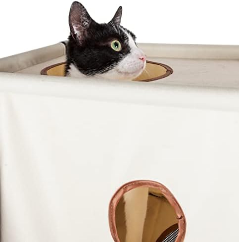 Pet Life 'Kitty-Square' Travel Collapsível Viagem Interativa Kitty Cat Tree Maze House Lounger