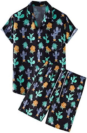 Camisas e conjuntos de calças de manga de palmas de manga de couro de praia