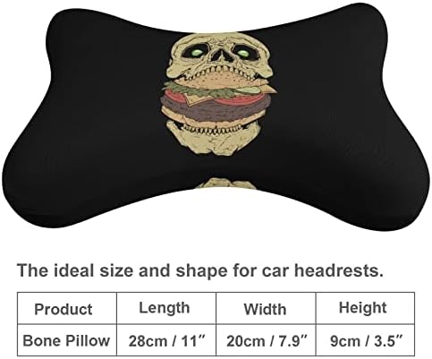 Skull Burger Car pescoço de travesseiro de 2 suportes de pescoço confortável Pillow Pillow F -Memory