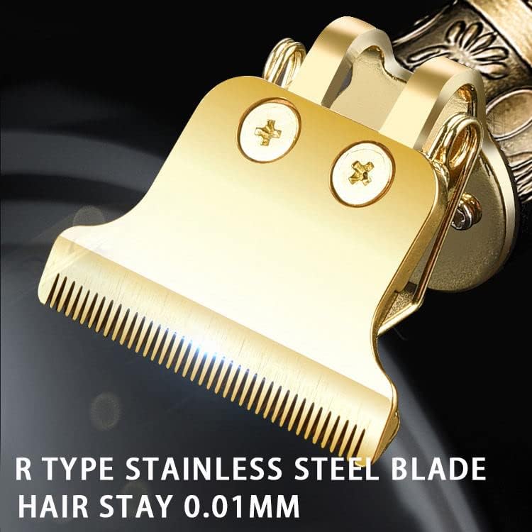 Aparador profissional de cabelo/ aço inoxidável t-lâmina t zero zero gapped/ sem fio recarregável