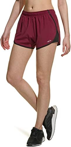 TSLA Women's Running Shorts, shorts de exercícios esportivos ativos de ajuste seco, curto atlético de