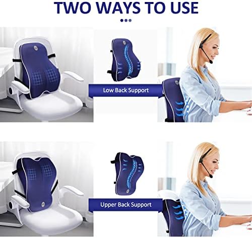 Almofada de travesseiro de suporte lombar de villsure para cadeira de escritório, carro, computador,