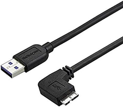 Startech.com 1m 3 ft Micro USB 3.0 Cabo M/m - micro -USB de ângulo reto - USB 3.0 A a micro B - micro