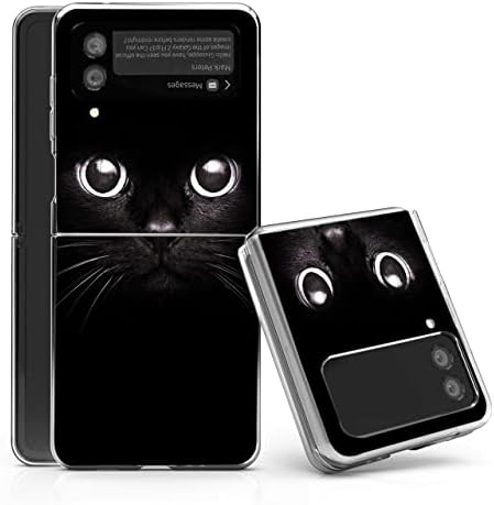 BCOV Galaxy Z Flip 4 5G Caso, Black Cat Anti-arranhão Caso duro Solid Case Hard Protective Tampa do telefone
