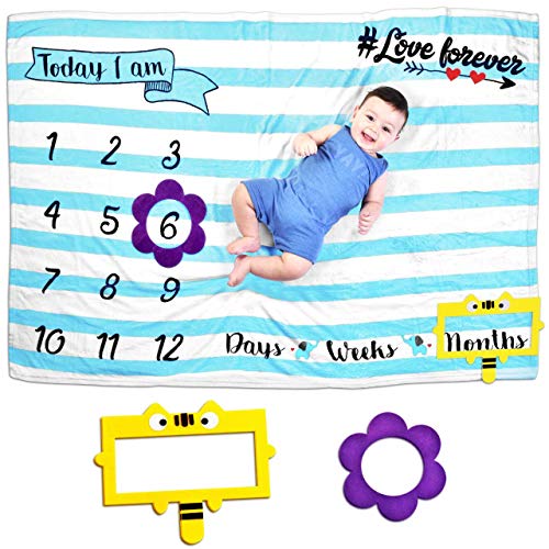 2pcs Baby Memory Book + Clean Touch Ink Pad + 28 adesivos mensais e marcadores + cobertor de marco mensal