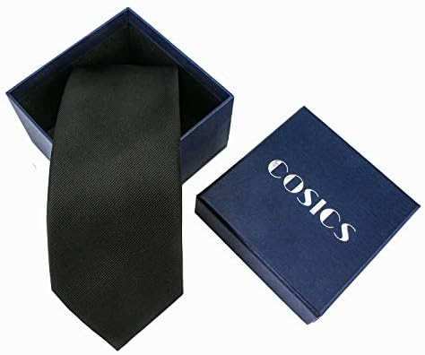 Cosics Zipper gravata para homens, gravatas para homens, gravata prefeitada ajustável para casamento formal
