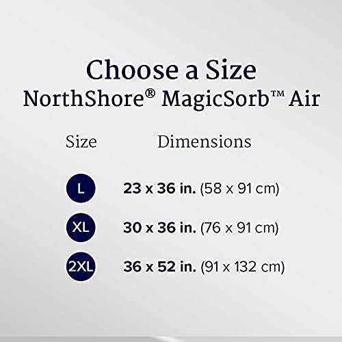 Northshore Magicsorb Air, 36 x 48, 96 oz, Super-absorvente Underpads Extra Long, 2xl, Case/30