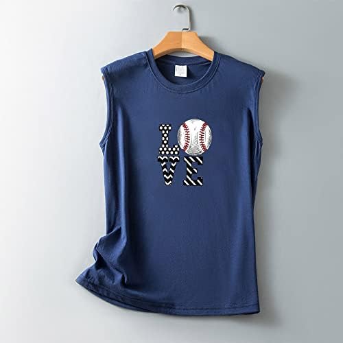 Tanques de beisebol feminino Tops de amor letra de tee gráfica camiseta