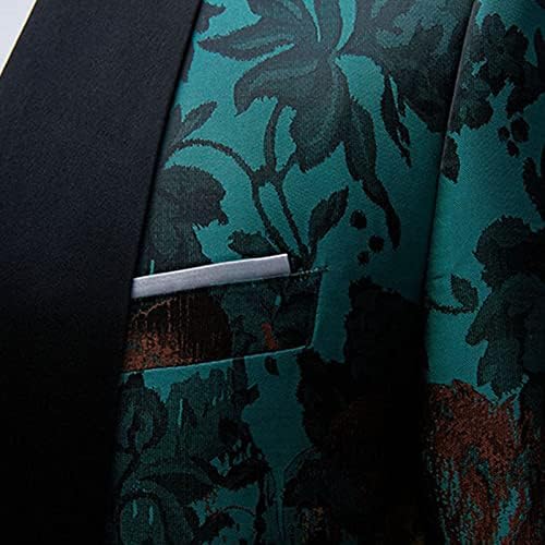 Jaqueta de trajes de festa floral masculino Luxo de um botão de impressão de impressão blazer elegante