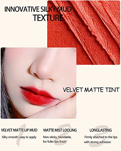 Velvet Lip lama colorida, brilho labial fosco para lábios, acabamento fosco de veludo, textura cremosa