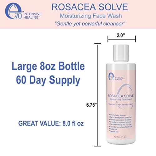 E70 Rosacea Resolva lavagem de rosto hidratante - limpador de rosácea suave para a pele seca e com coceira - cuidados