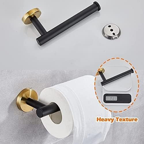 Suporte de toalha de papel heimp para banheiro hardware do banheiro conjunto manto preto gancho de toalha dourada