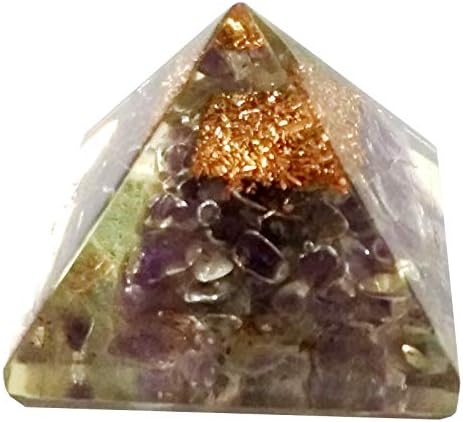 Purpledip ametista orgona pirâmide: Boa sorte Charme de cura, pedra de cristal espiritual divina