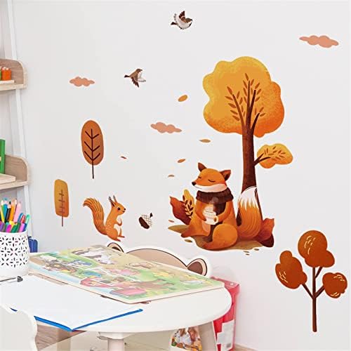 Esquilos adesivos de parede Pinheiros casca de árvore e adesivos de arte de parede para crianças