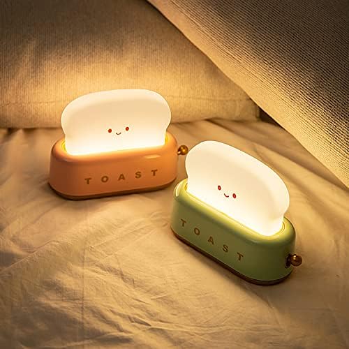 Lâmpada de torrada do pão Cute Domor Decor Night Light com timer, pão fofo led portátil e recarregável Lâmpada