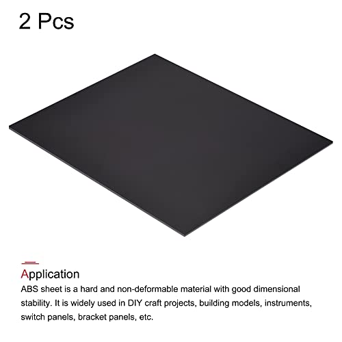 Meccanidade Black ABS Plástico Folha de Plástico 10x8x0.04inch Para Modelo de Construção, Artesanato DIY, Painel,