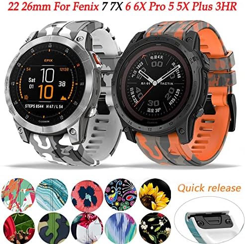 Sawidee 26 22mm Silicone Redunda Relógio Relógio para Garmin Fenix ​​7 7x 6 6x Pro 5x 5 mais 3 h Mk2 EasyFit Smart