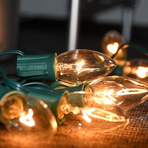 25 pacote c9 lâmpadas de repalificação de Natal claras, lâmpada de substituição de Natal C9 para luz