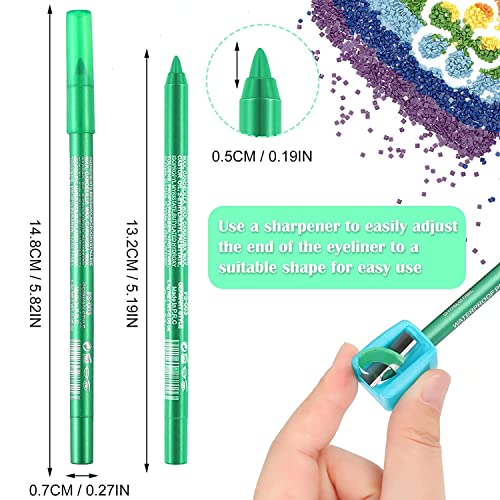 MAFK 2 Colros delineador caneta, lápis de sombra ocular, kit de pérolas Glitter de lápis metálicos