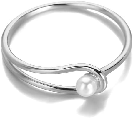 Anéis de pérolas finas oyalma para mulheres moda moda ajustável dedo mini pérola anel fino jóias