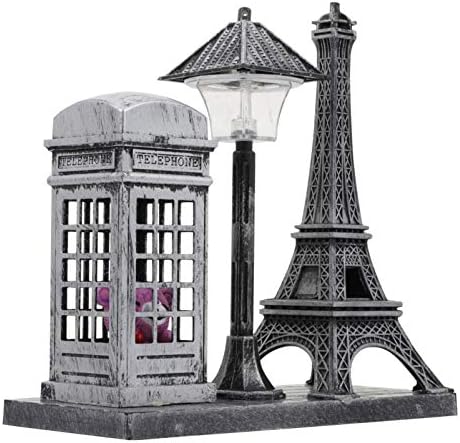 Besportble retro luminosa lâmpada Eiffel Tower com cabine telefônica lâmpada leve para o quarto de
