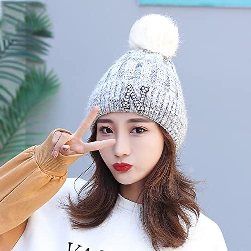 Chapéus de inverno para mulheres knit giretas de chapéu de chapéu de orelha de orelha de lã quente