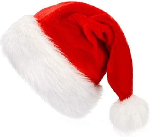 Capéu de Natal, chapéu de Natal, chapéu de Papai Noel, acabamento macio e macio, tecido de veludo vermelho,