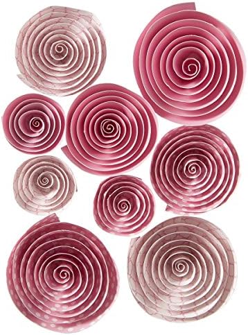 Darice Pink Rolled Paper Florets, 9 peças