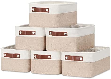 Dullemelo Cestas de pacote colapsíveis 4 cestas de cubos 13 x13 x13 + 6 cestas pequenas 11,8 x7.9 x5.1 （branco