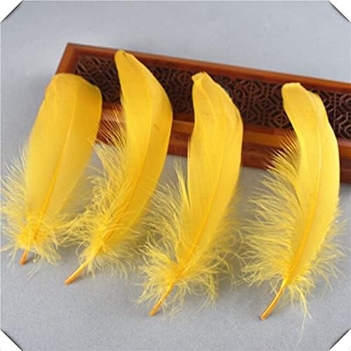 Zamihalaa quente 20-100pcs/lote natural penas de ganso dourado de ganso de 13 a 18 cm de jóias DIY